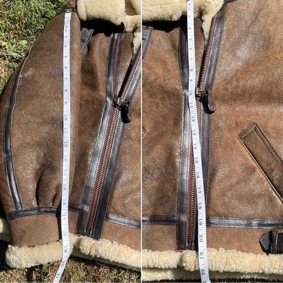 Vintage Gorgeous sheepskin Real shearling leather b3 bomber jacket Sherpa Coat - Picture 11 of 11